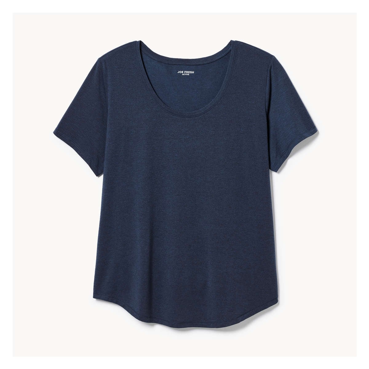 Women+ Scoop Neck Active Tee in Navy Mix from Joe Fresh